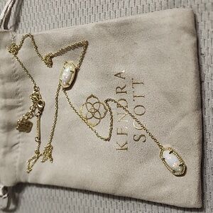 Kendra Scott Gold Tone Opal Y Necklace